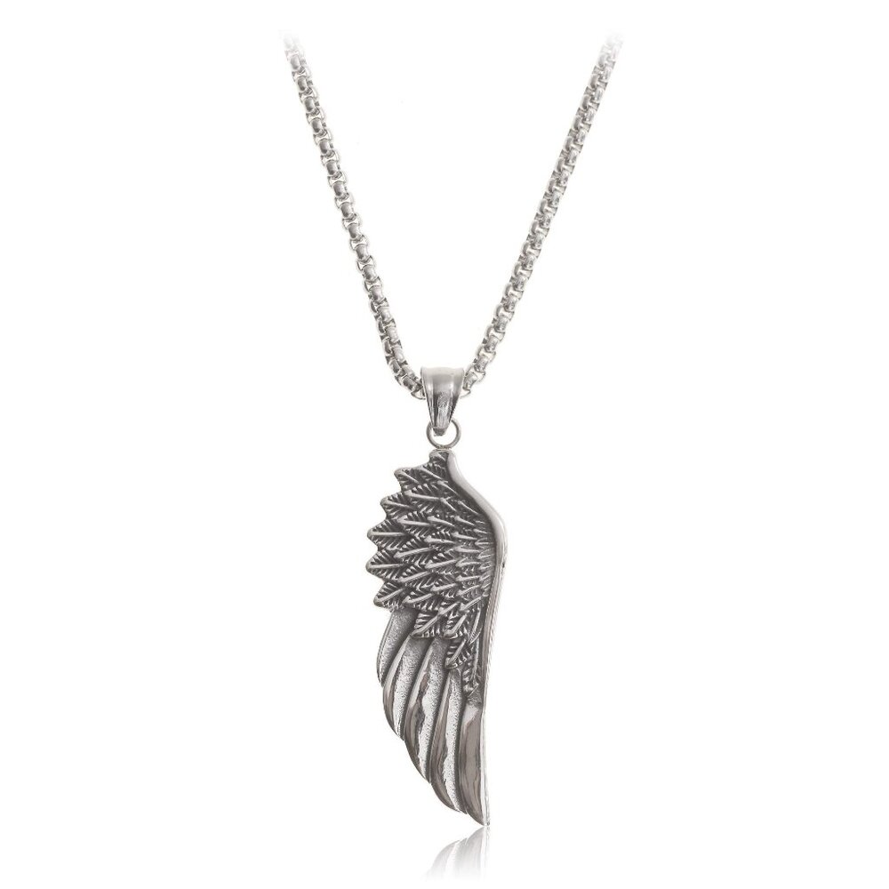 Men's Stainless Steel Cuban Link Chain Necklace with Pendant 23"
